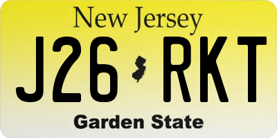 NJ license plate J26RKT