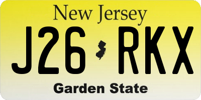 NJ license plate J26RKX