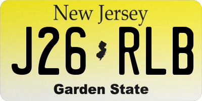 NJ license plate J26RLB