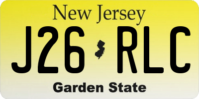 NJ license plate J26RLC