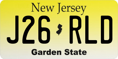 NJ license plate J26RLD