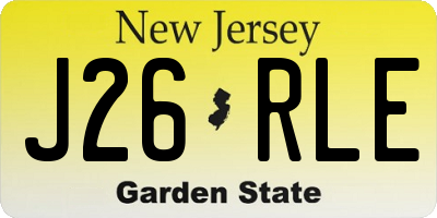 NJ license plate J26RLE