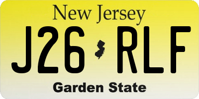 NJ license plate J26RLF