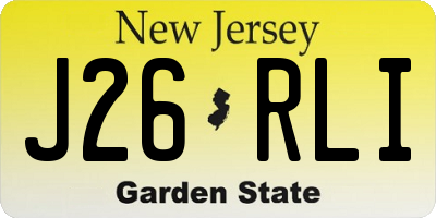 NJ license plate J26RLI