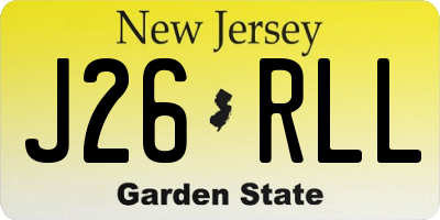 NJ license plate J26RLL