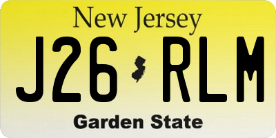 NJ license plate J26RLM