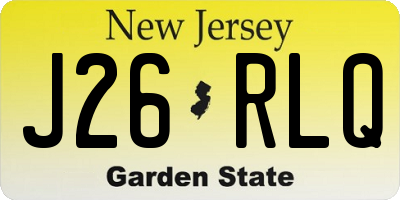 NJ license plate J26RLQ