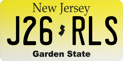 NJ license plate J26RLS