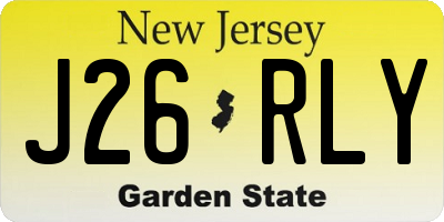 NJ license plate J26RLY