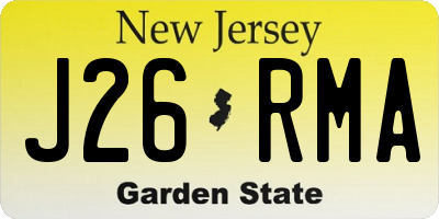 NJ license plate J26RMA