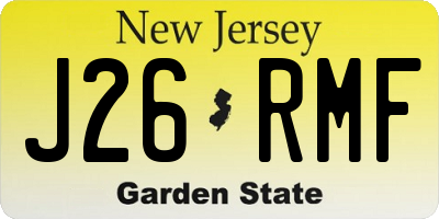 NJ license plate J26RMF