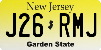 NJ license plate J26RMJ