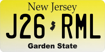 NJ license plate J26RML