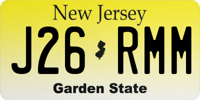NJ license plate J26RMM