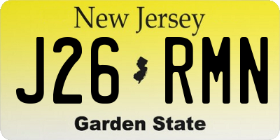 NJ license plate J26RMN
