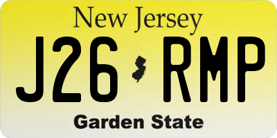 NJ license plate J26RMP