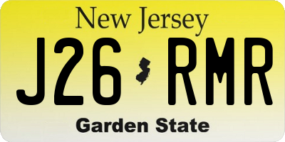 NJ license plate J26RMR
