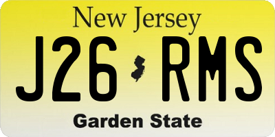 NJ license plate J26RMS