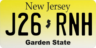 NJ license plate J26RNH