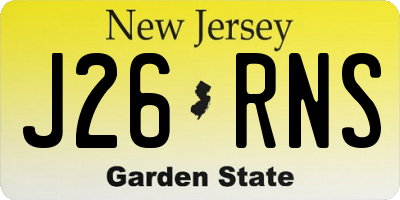 NJ license plate J26RNS