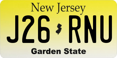 NJ license plate J26RNU