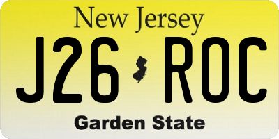 NJ license plate J26ROC