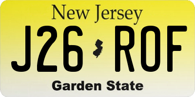 NJ license plate J26ROF