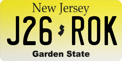 NJ license plate J26ROK