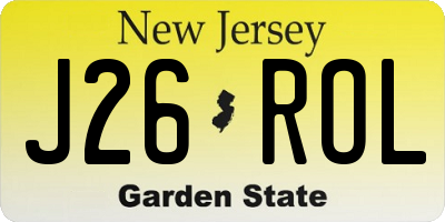 NJ license plate J26ROL