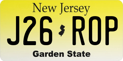 NJ license plate J26ROP