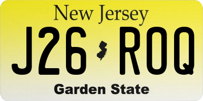 NJ license plate J26ROQ