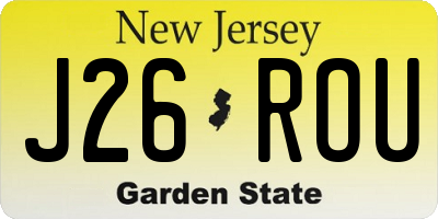 NJ license plate J26ROU