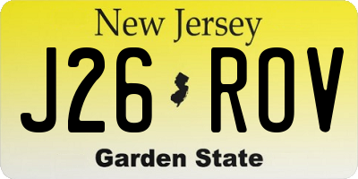 NJ license plate J26ROV