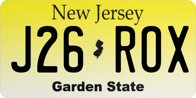 NJ license plate J26ROX