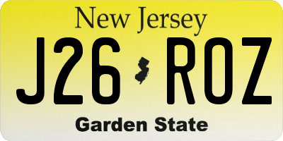 NJ license plate J26ROZ