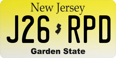 NJ license plate J26RPD