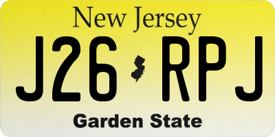 NJ license plate J26RPJ