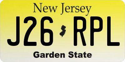 NJ license plate J26RPL