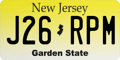 NJ license plate J26RPM