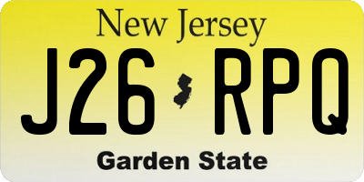 NJ license plate J26RPQ