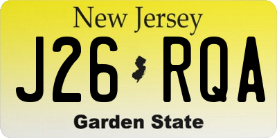 NJ license plate J26RQA