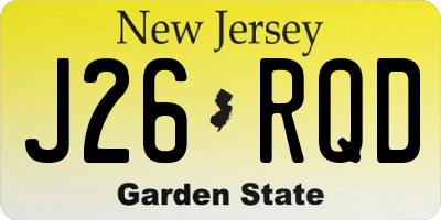 NJ license plate J26RQD