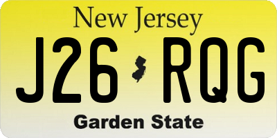 NJ license plate J26RQG