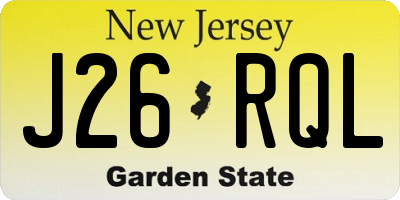 NJ license plate J26RQL