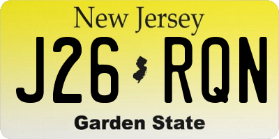 NJ license plate J26RQN