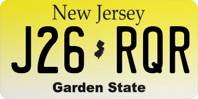NJ license plate J26RQR