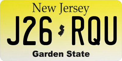 NJ license plate J26RQU
