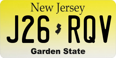 NJ license plate J26RQV
