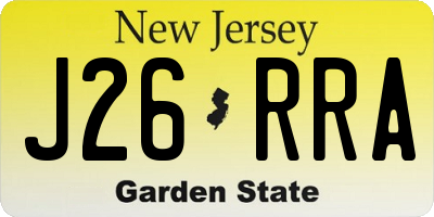 NJ license plate J26RRA
