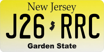 NJ license plate J26RRC
